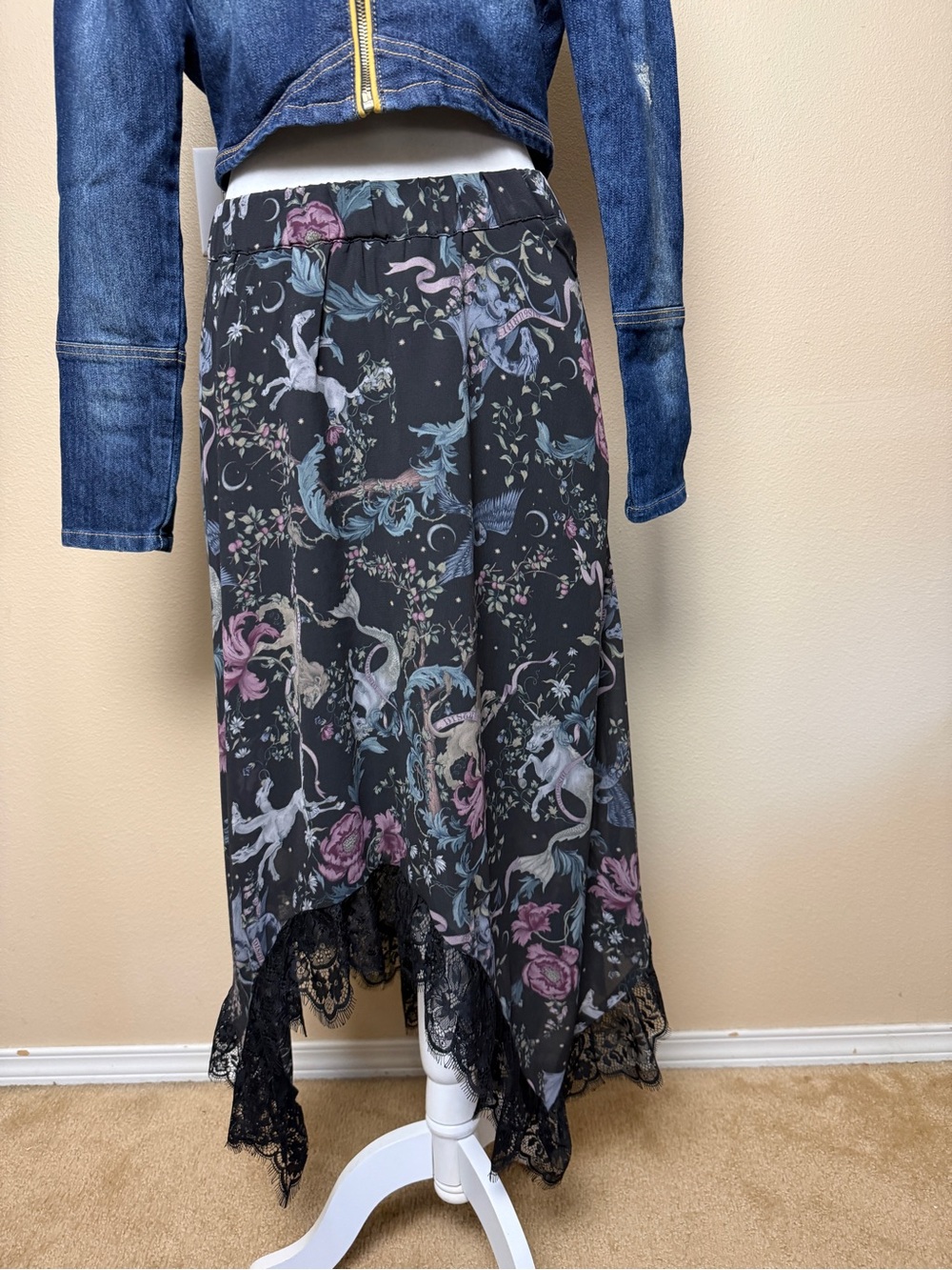 Disturbia Merunicorn Enchanted Forest Midi Skirt Size 10 Whimsigoth - Picture 5 of 10